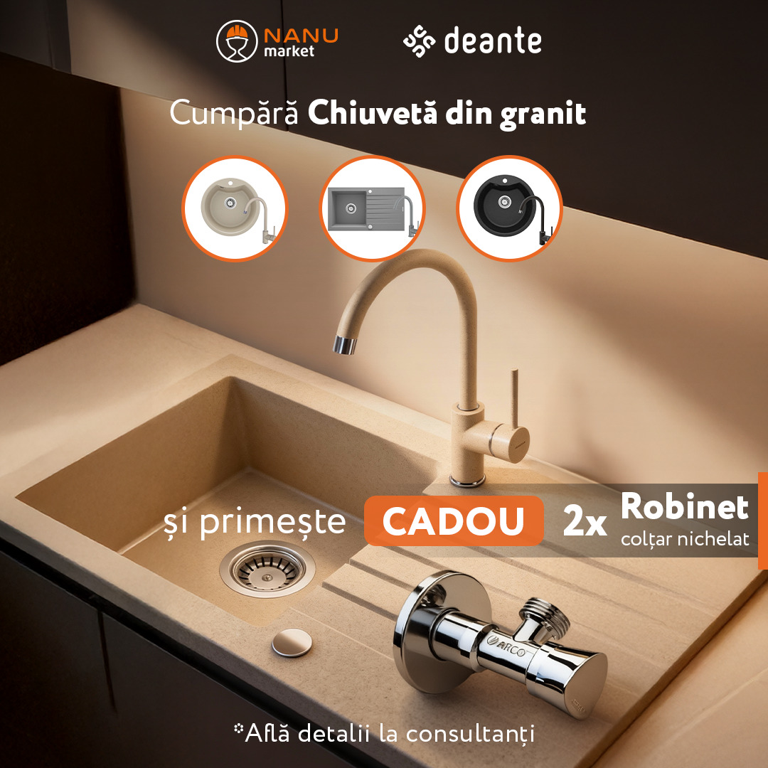 COMBO SET: Купи кухонную мойку Deante и получи 2 угловых крана В ПОДАРОК!